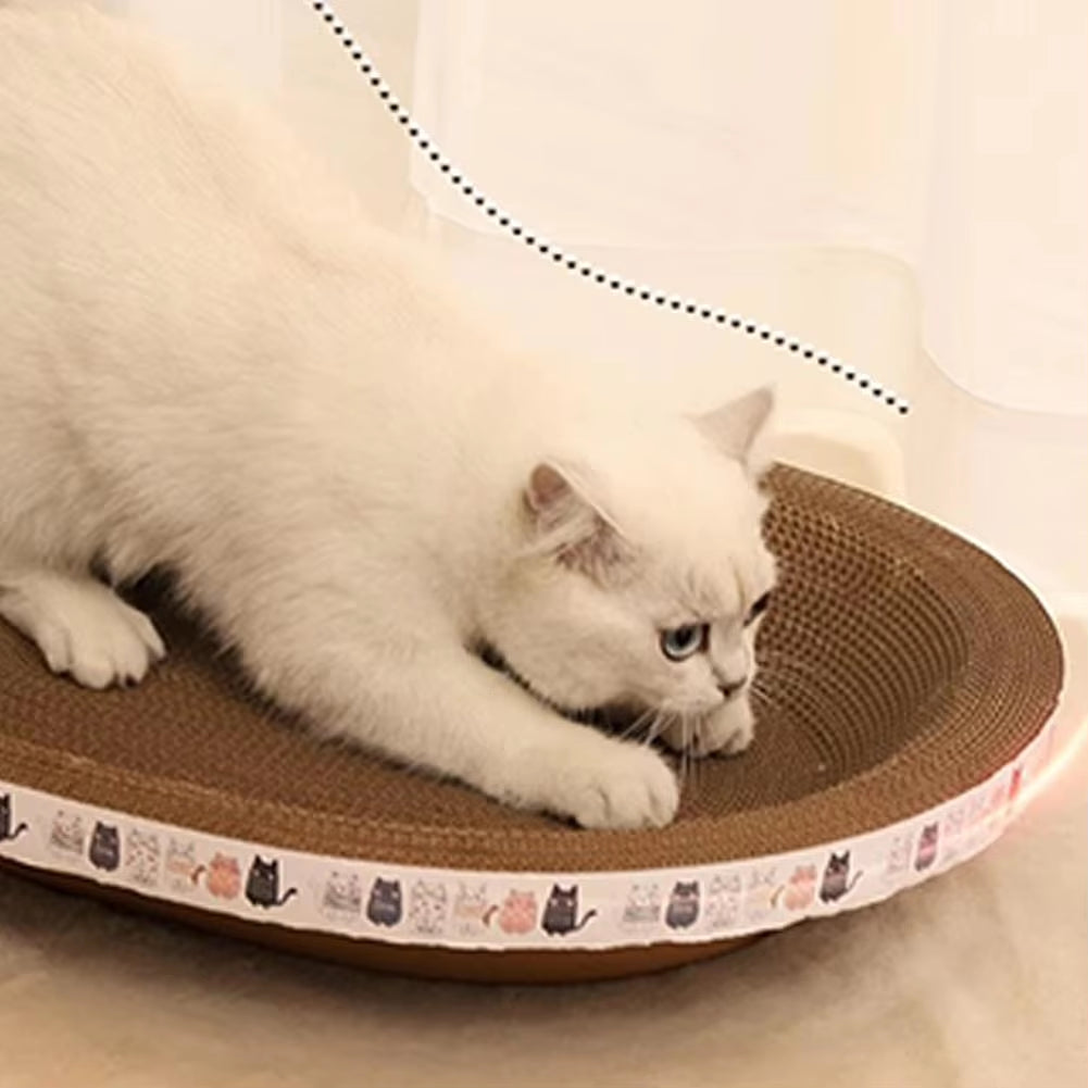 Cat Scratcher Cardboard round Oval Cat Scratch Pad Bowl Nest for Indoor Cats Grinding Claw round Cat Scratching Board
