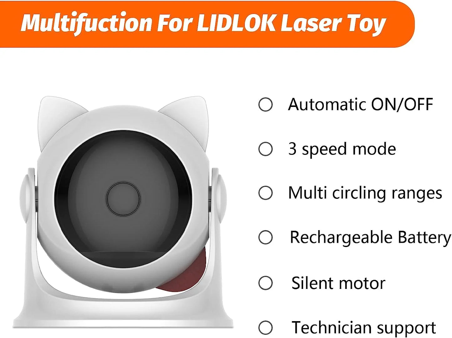Automatic Cat Laser Toys, Interactive Laser Cat Toys for Indoor Cats/Kitty/Dogs, Rechargeable Cat Laser Toy Automatic,Laser for Cats to Chase