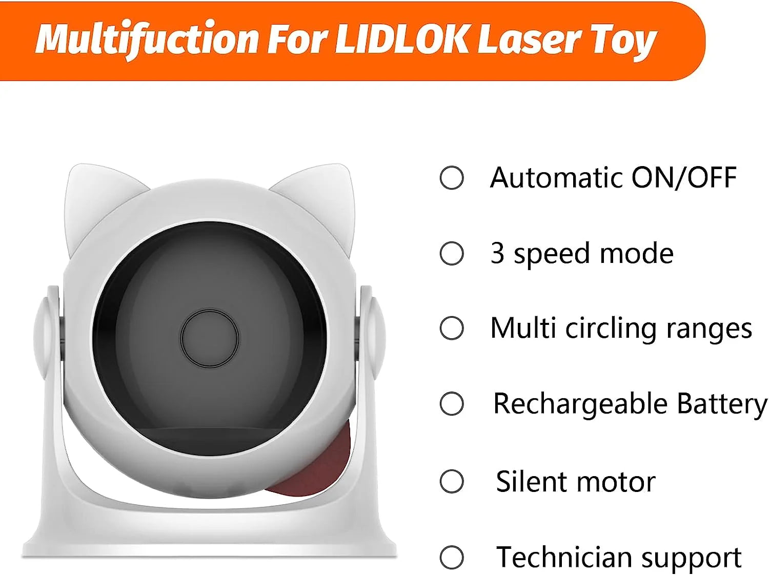 Automatic Cat Laser Toys, Interactive Laser Cat Toys for Indoor Cats/Kitty/Dogs, Rechargeable Cat Laser Toy Automatic,Laser for Cats to Chase