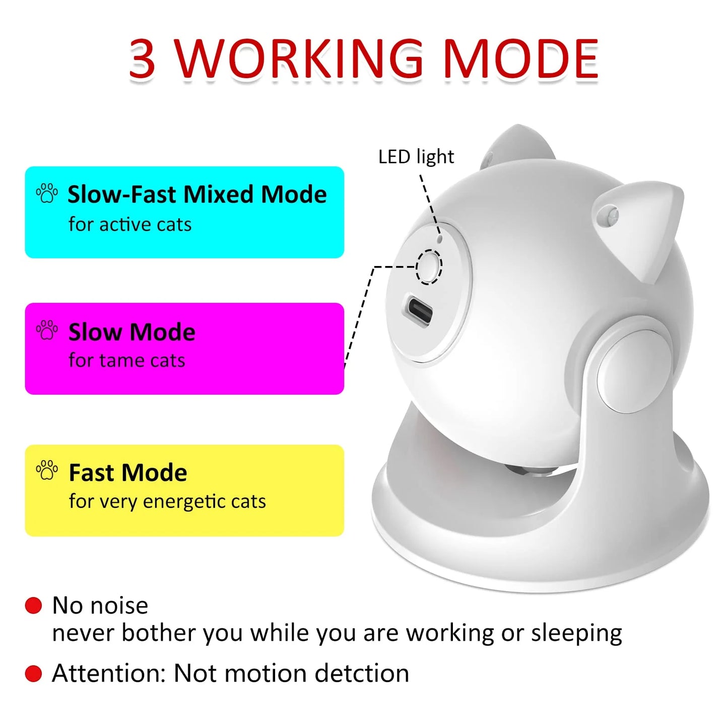 Automatic Cat Laser Toys, Interactive Laser Cat Toys for Indoor Cats/Kitty/Dogs, Rechargeable Cat Laser Toy Automatic,Laser for Cats to Chase